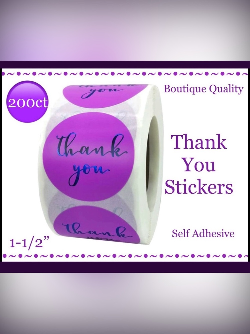 200 ~1.5” Thank You Boutique Stickers 🌟🆕🌟 2 Rolls For $24 (Bundle & Save)